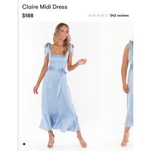 Claire MIDI Dress - Steel Blue Luxe Satin